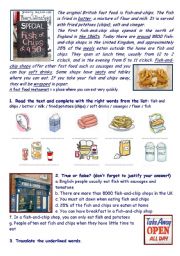 English Worksheet: Fish-and-chip shops in the UK