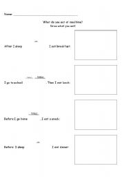 English worksheet: What do you eat at mealtime?