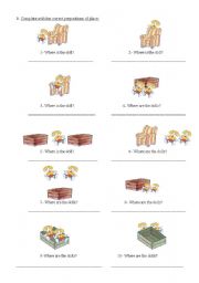 English Worksheet: Prepositions of place