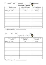 English Worksheet: English Words in Our Lives
