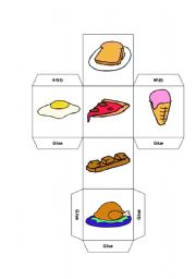 English Worksheet: food dice