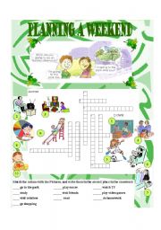 English Worksheet: Planning a weekend (going to)