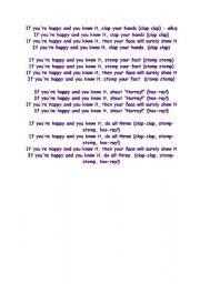 English Worksheet: If you are happy
