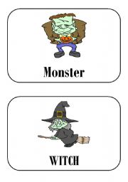 English Worksheet: halloween flashcards part 3