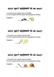 English worksheet: AT THE SPORTS CENTRE