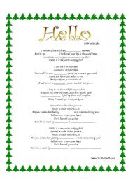 English Worksheet: Hello song