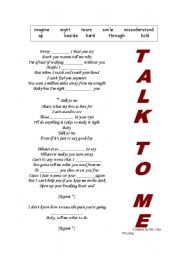 English worksheet: Talk to me