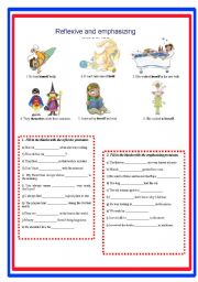 English Worksheet: Reflexive and emphasizing pronouns