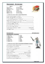 English Worksheet: Pronouns and determiners