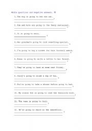 English Worksheet: going to