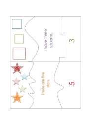 English worksheet: Numbers and shapes puzzles-- from number 1-6