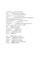 English worksheet: simple past