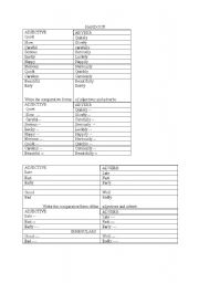 English worksheet: comparatives