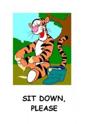 English Worksheet: SIT DOWN POSTER