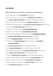 English worksheet: Movie: Just Married 