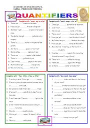 English Worksheet: Quantifiers