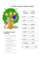 English Worksheet: Family members