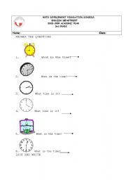 English worksheet: time