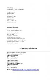 English worksheet: songs