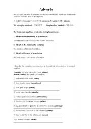 English worksheet: ADVERBS