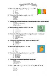 English Worksheet: Ireland-Quiz