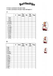 English Worksheet: Battleships (Past tense)