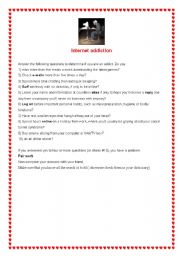 English Worksheet: internet addiction
