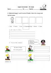 English Worksheet: Name/ Age