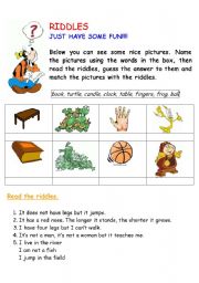 English Worksheet: RIDDLES 