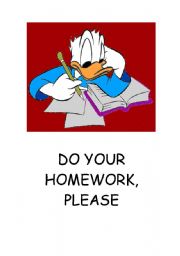 English Worksheet: DO YOUR HOMEWORK - POSTER