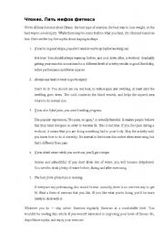 English Worksheet: 5 Myths about Fitnes