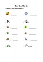 English worksheet: Exercises: plurals