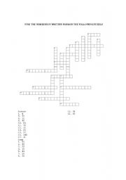 English Worksheet: NUMBER PUZZLE FROM 1-100