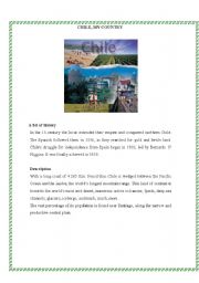 English Worksheet: Chile, a beautiful country 