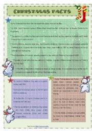 English Worksheet: Christmas facts