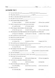 English worksheet: Movie - Just Married - Part 2