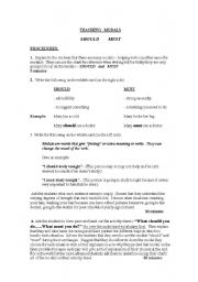 English Worksheet: Modals - Should and Must