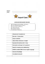 English worksheet: Report cards for visiting students (Linc)
