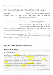 English Worksheet: Simple Past X Present Perfect