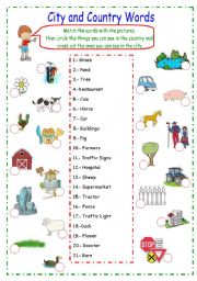 English Worksheet: Country and City Words