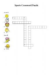 English worksheet: Sports Crossword Puzzle