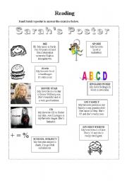 English Worksheet: Sarahs Poster