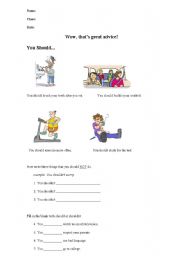 English Worksheet: Making suggestions and giving advice