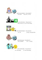 English Worksheet: Will you help me?