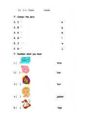 English worksheet: letter a to l
