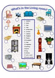 English Worksheet: Whats in the Livingroom?