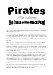 English Worksheet: Pirates of the Caribbean