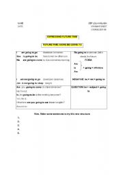 English worksheet: going to