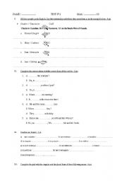 English worksheet: Elementary test