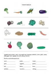 English Worksheet: VEGETABLES